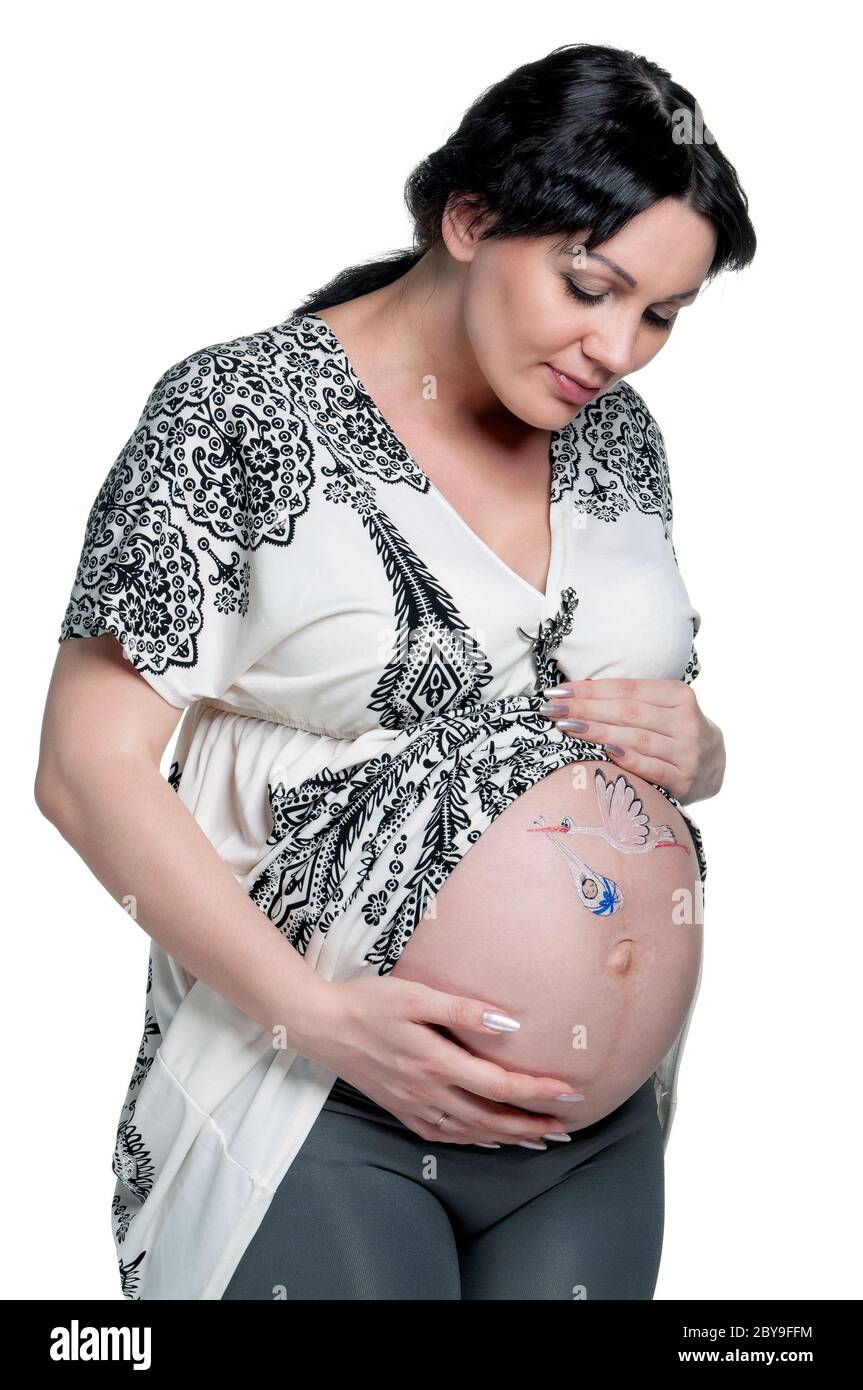 Pancia con disegno Foto Stock