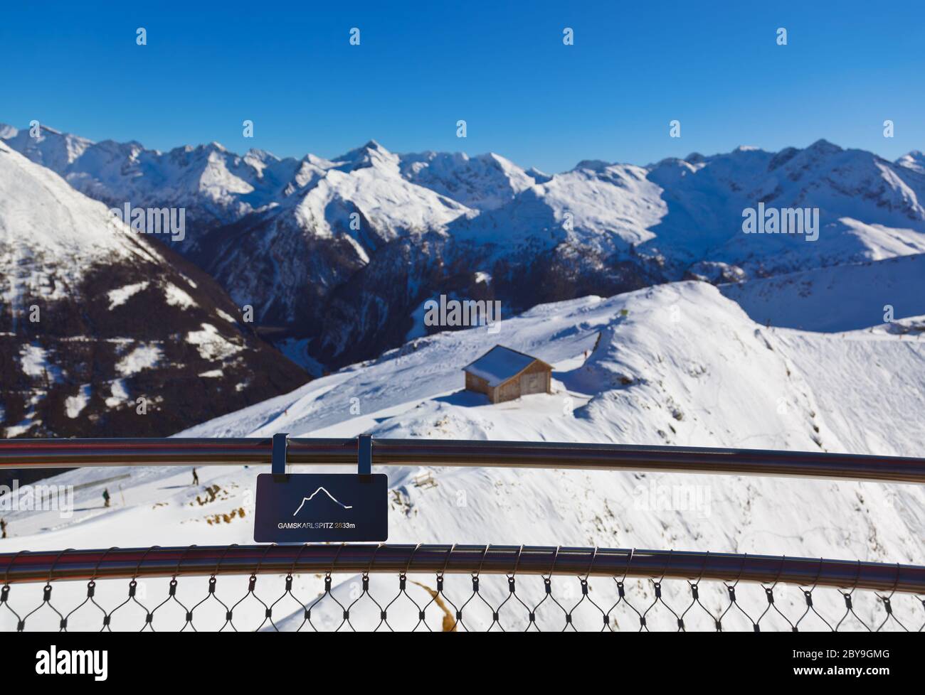 Punto di vista sulle montagne ski resort Bad Gastein - Austria Foto Stock