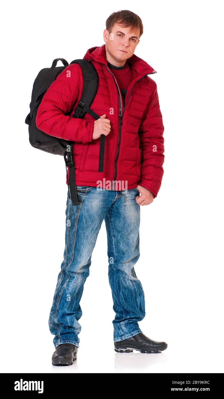 Uomo in abbigliamento invernale Foto Stock