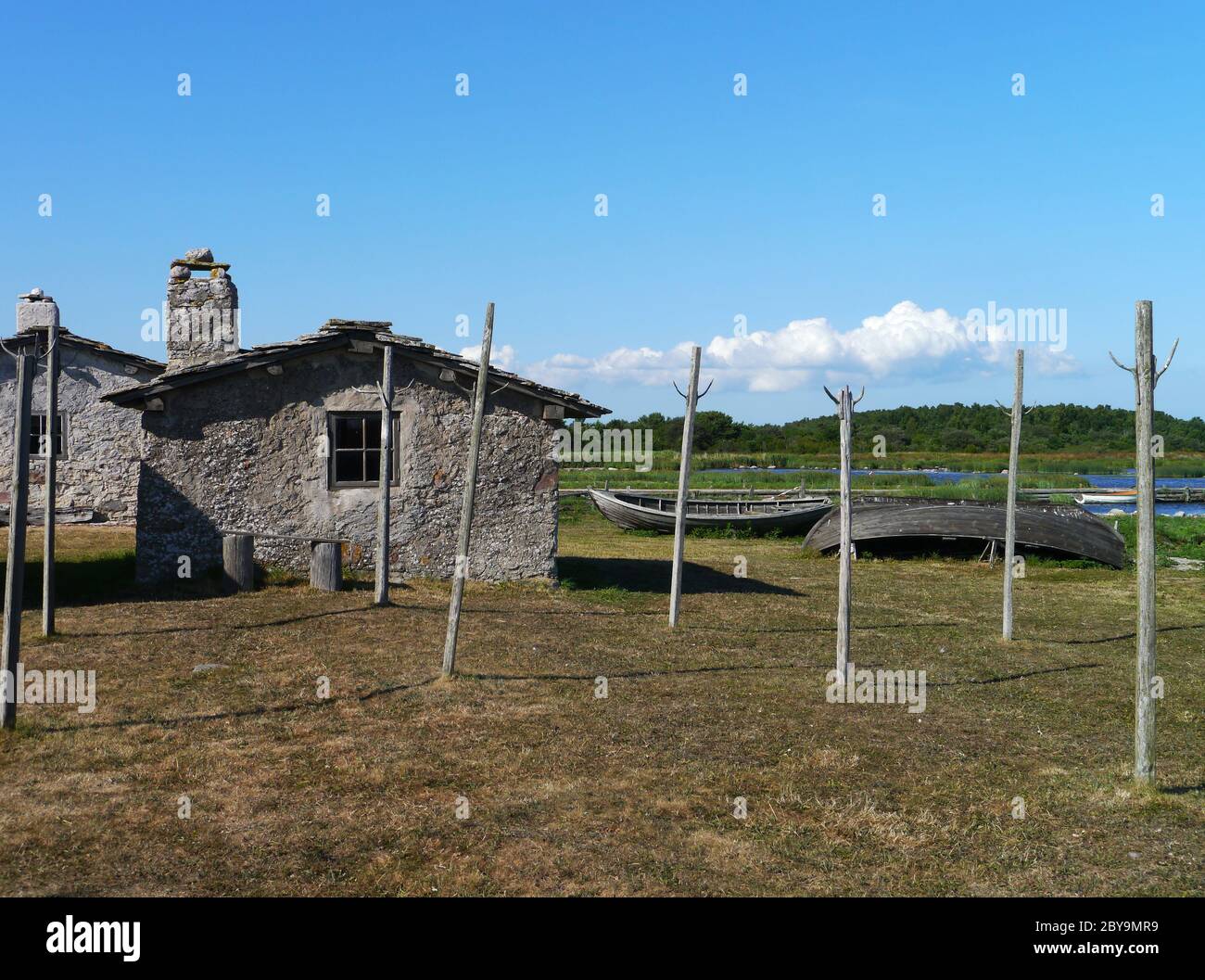 villaggio di pescatori in svezia Foto Stock