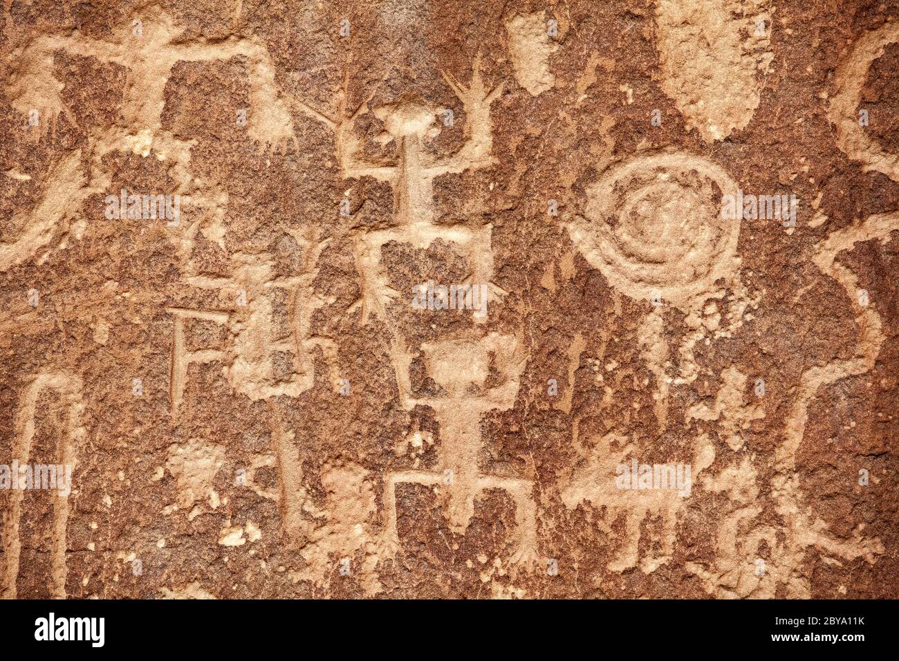 NM00609-00...NEW MEXICO - Rock art lungo il percorso dei petroglifi nel Parco storico Nazionale della Cultura di Chaco. Foto Stock