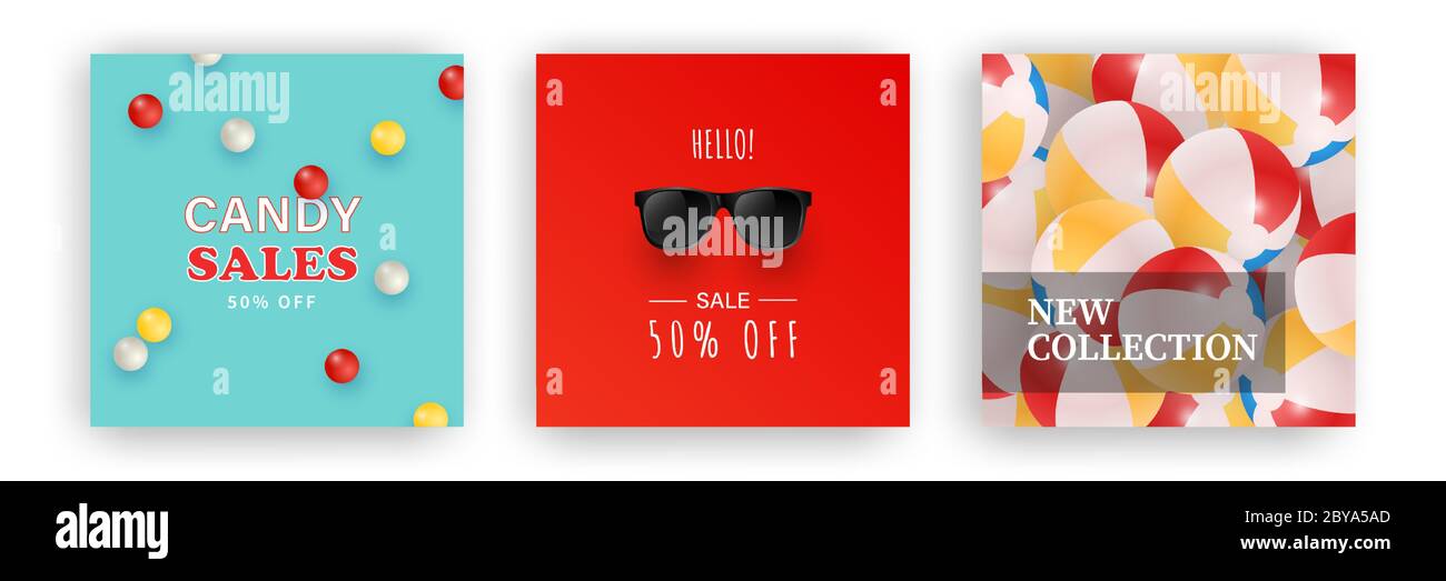 Eleganti modelli di vendita di social media e banner pubblicitari per il Web. Illustrazioni vettoriali per banner, poster, e-mail e siti Web mobili Illustrazione Vettoriale