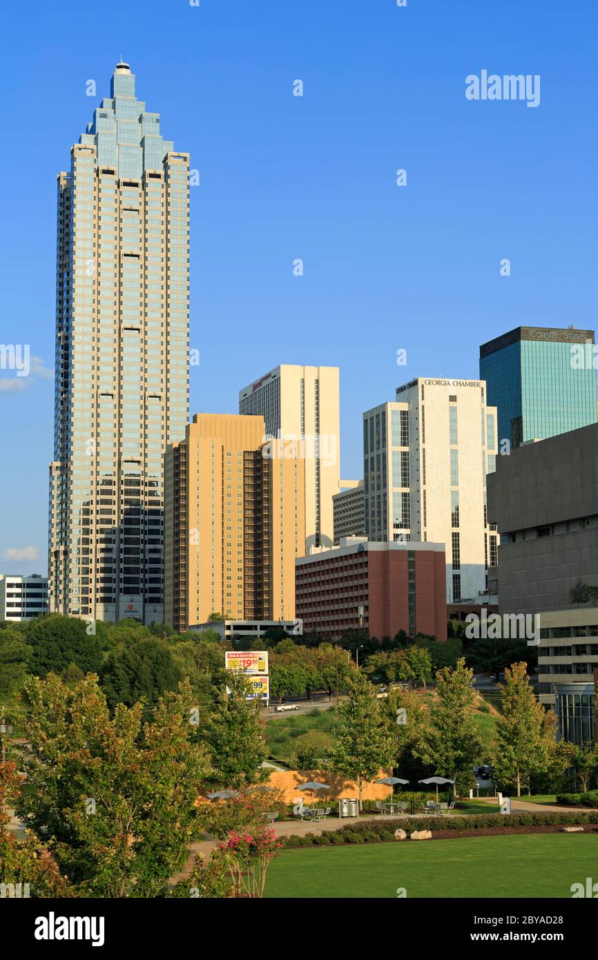 Skyline da Pemberton Park, Atlanta, Georgia, Stati Uniti Foto Stock