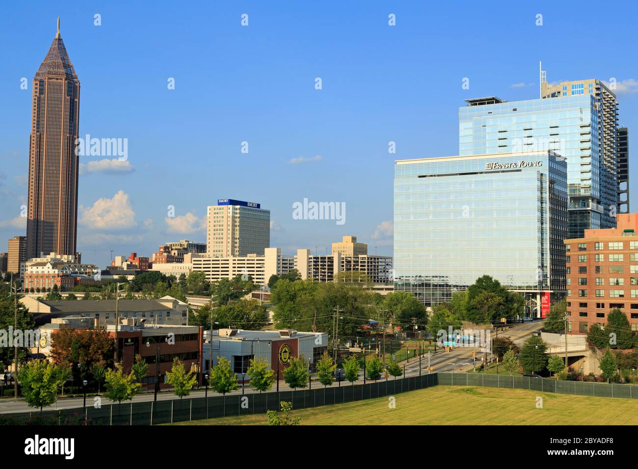 Skyline da Pemberton Park, Atlanta, Georgia, Stati Uniti Foto Stock