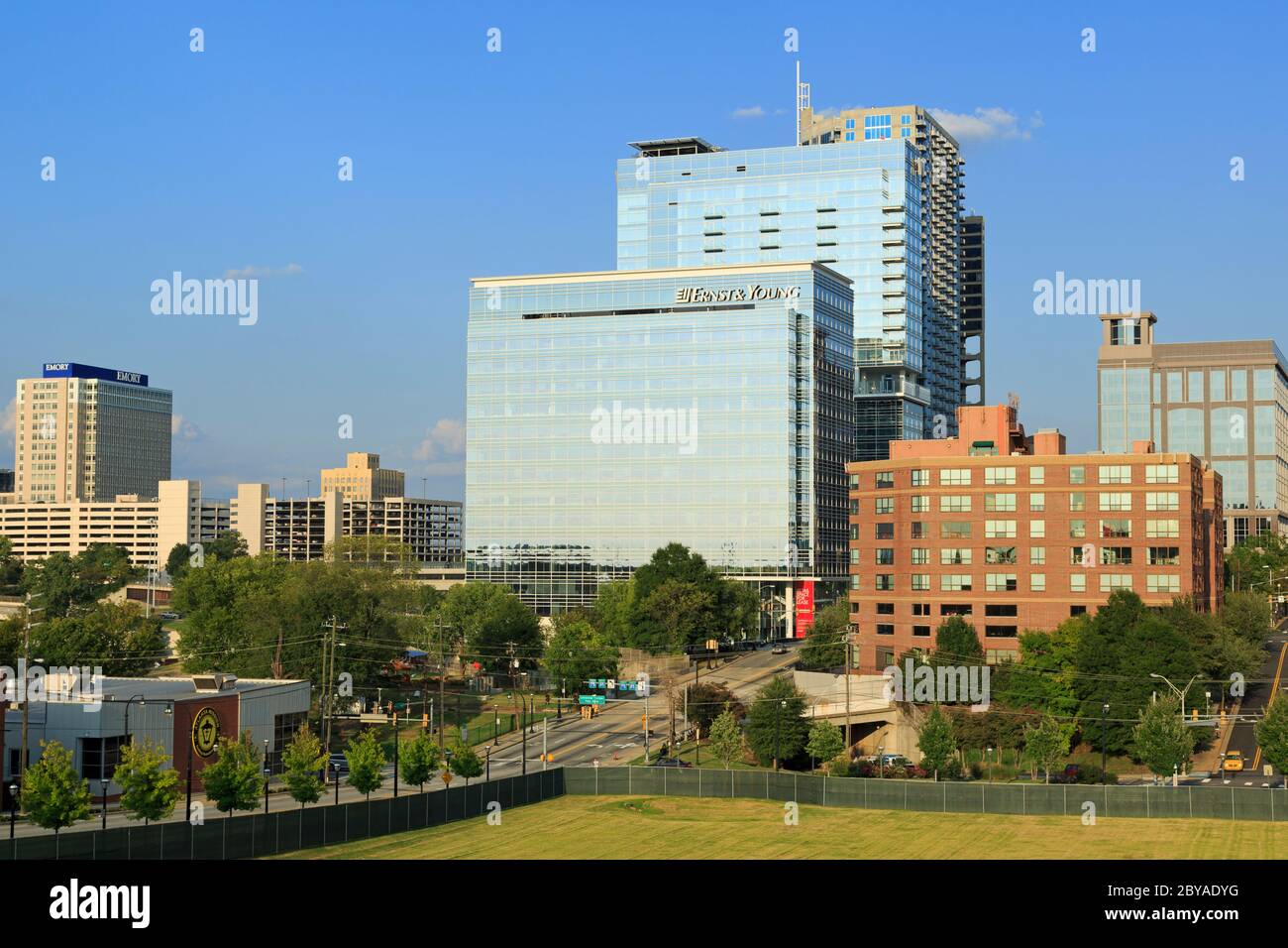 Skyline da Pemberton Park, Atlanta, Georgia, Stati Uniti Foto Stock