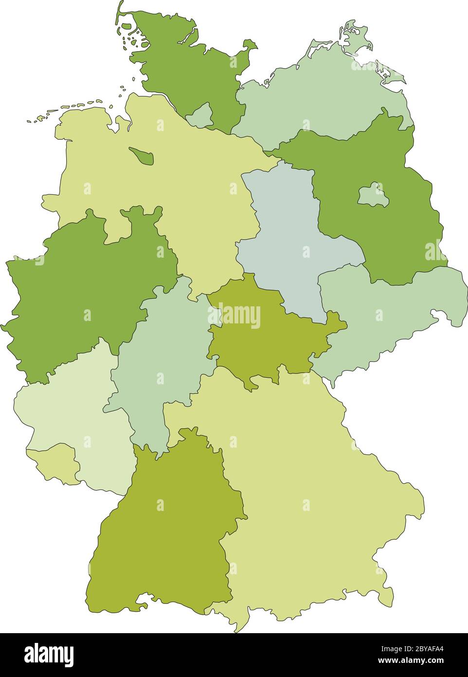Germania - Mappa politica modificabile e molto dettagliata con livelli separati. Illustrazione Vettoriale