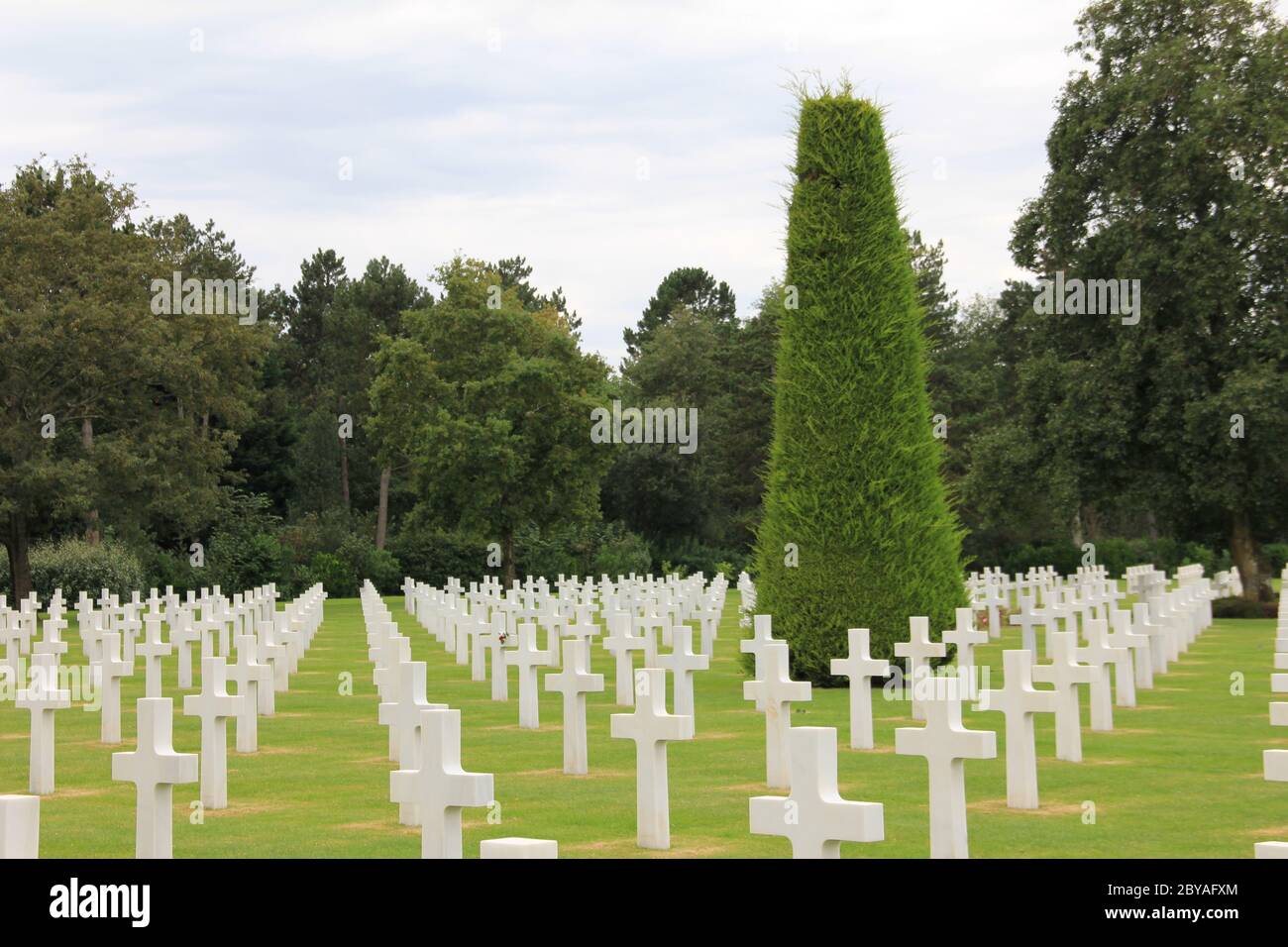 Il cimitero e memoriale americano in Normandia in Francia Foto Stock