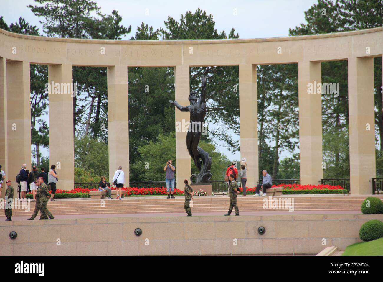 Il cimitero e memoriale americano in Normandia in Francia Foto Stock