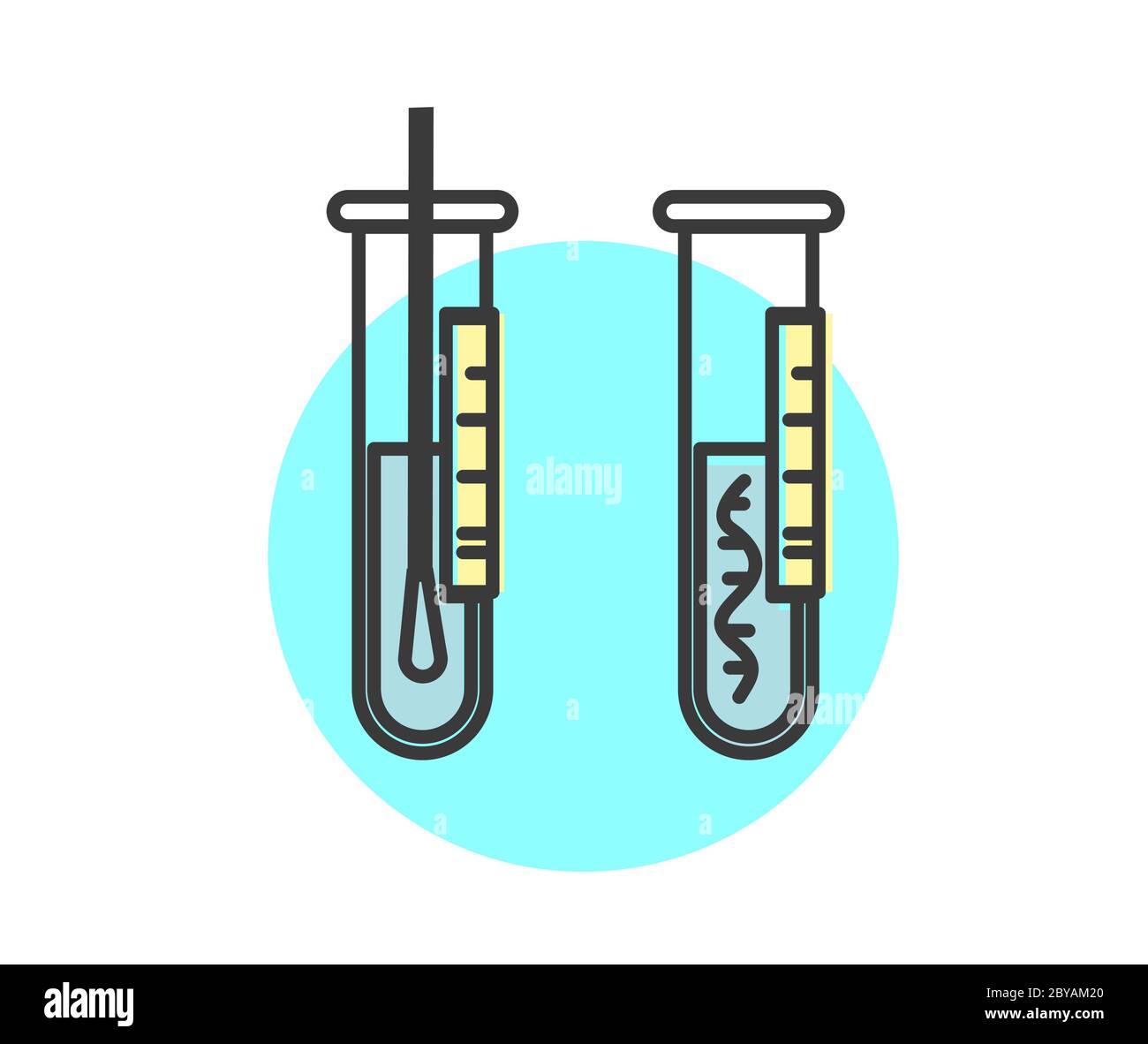 Tampone nasale - tampone nasofaringeo Test e prelievo dei campioni - icona come file eps 10. Illustrazione Vettoriale