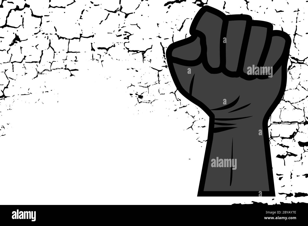Simbolo della mano per le vite nere, la protesta è importante negli Stati Uniti per fermare la violenza ai neri. Tutte le vite nere contano. Messaggio per azione di protesta. Annata a mano s Foto Stock