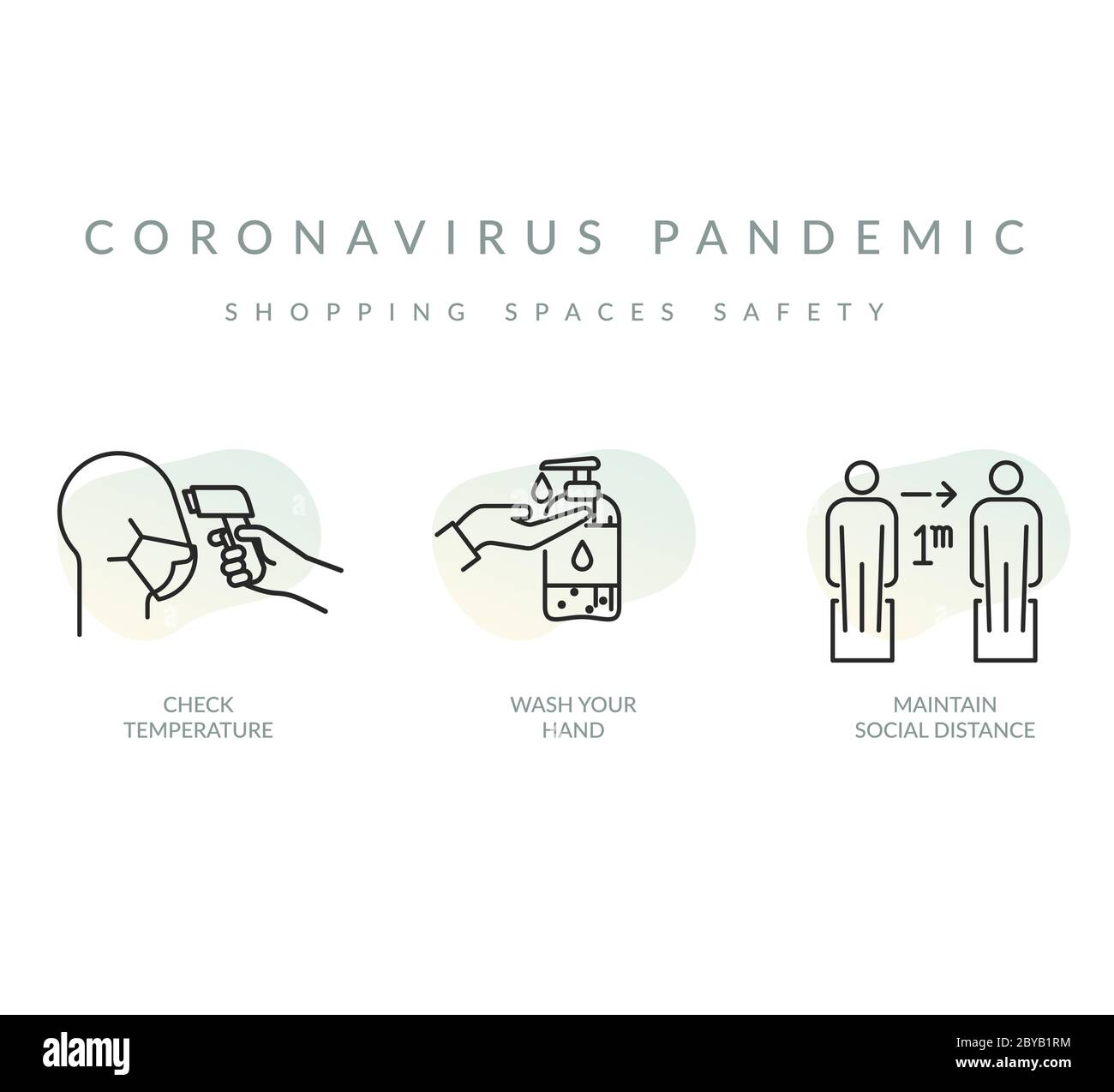 Coronavirus Pandemic - misure preventive - icona come file EPS 10 Illustrazione Vettoriale