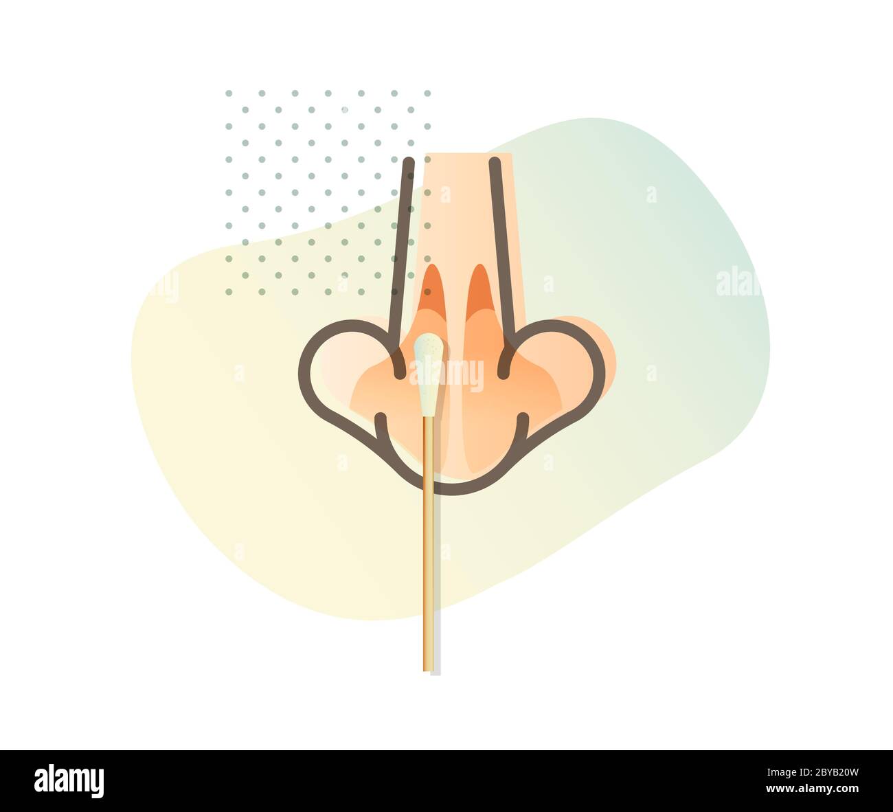 Test con tampone nasale - icona come file eps 10. Illustrazione Vettoriale