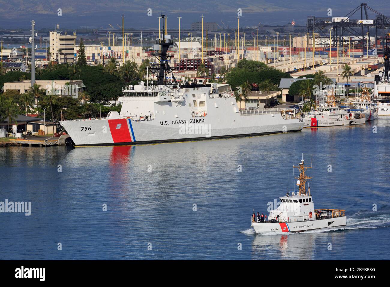 Stazione della Guardia Costiera a Sand Island, Honolulu City, Oahu Island, Hawaii, USA Foto Stock