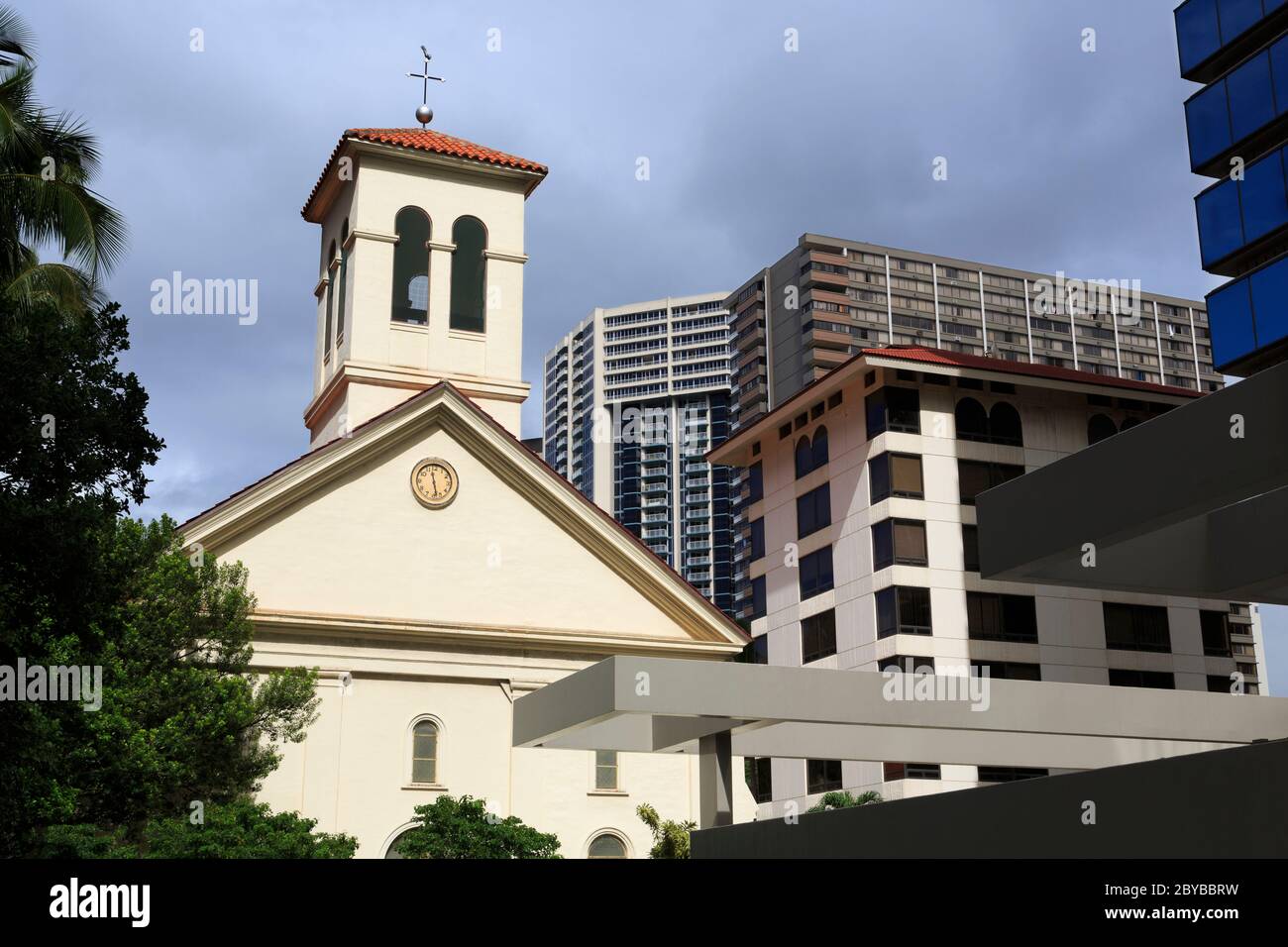 Cattedrale Basilica di nostra Signora della Pace, Honolulu, Oahu Island, Hawaii, USA Foto Stock