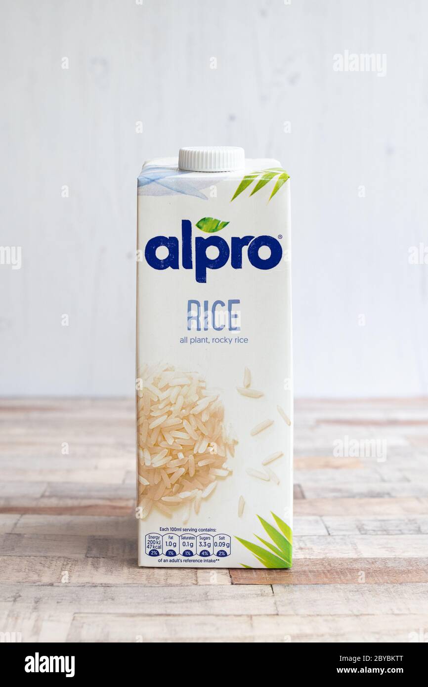 Bevanda di riso Alpro Foto Stock