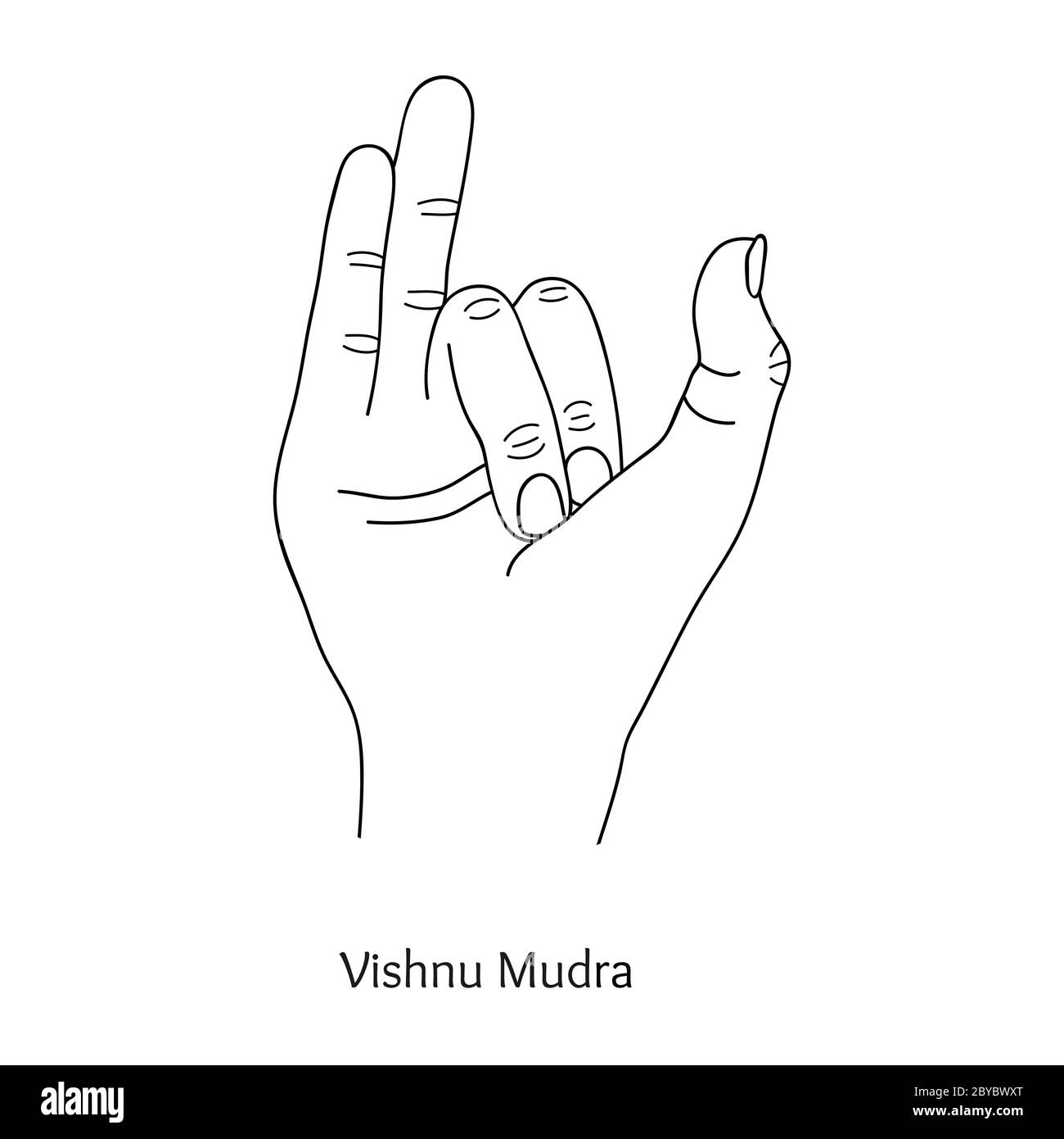 Vishnu Mudra / gesture di Lord Vishnu. Vettore. Illustrazione Vettoriale