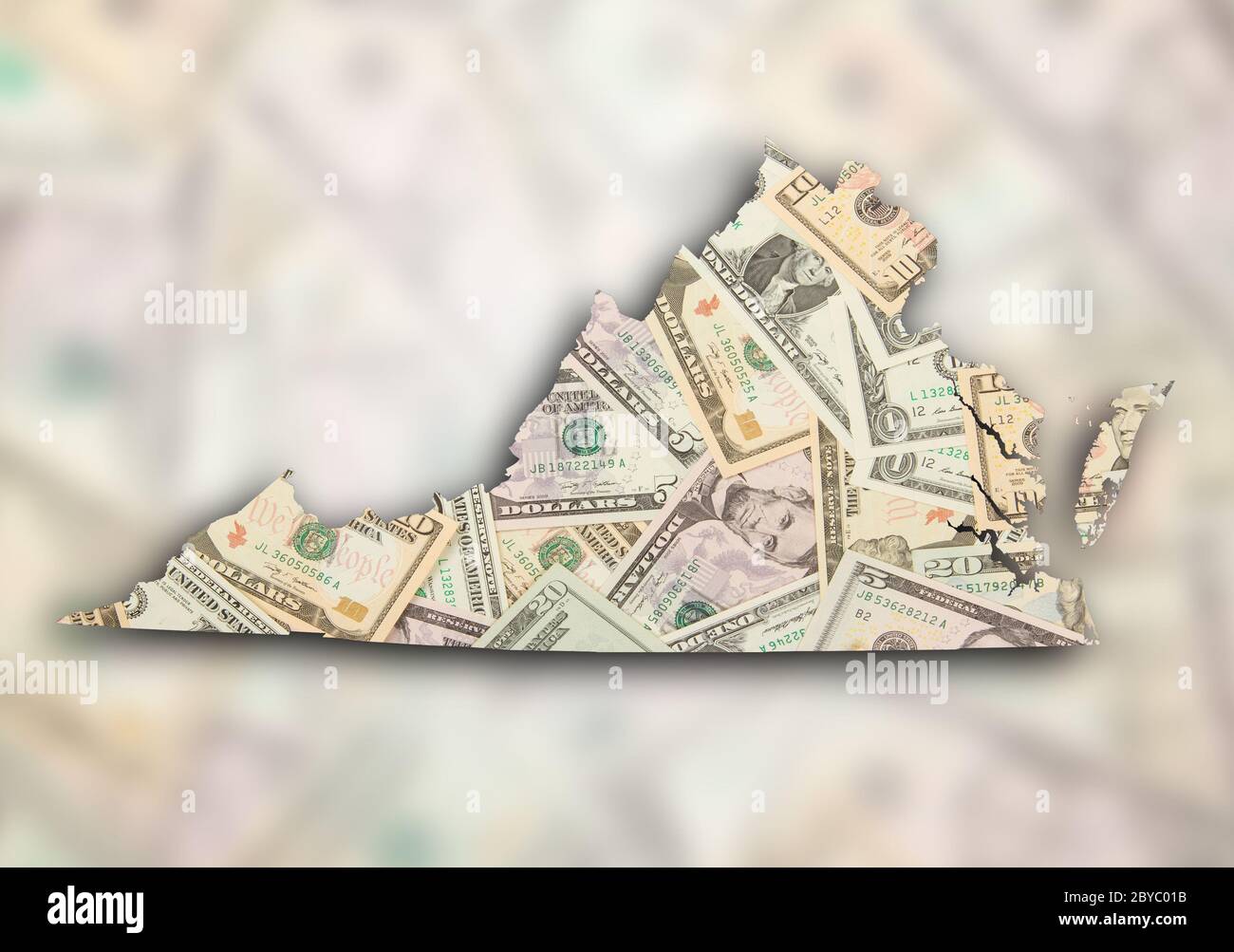 Mappa di Virginia Foto Stock