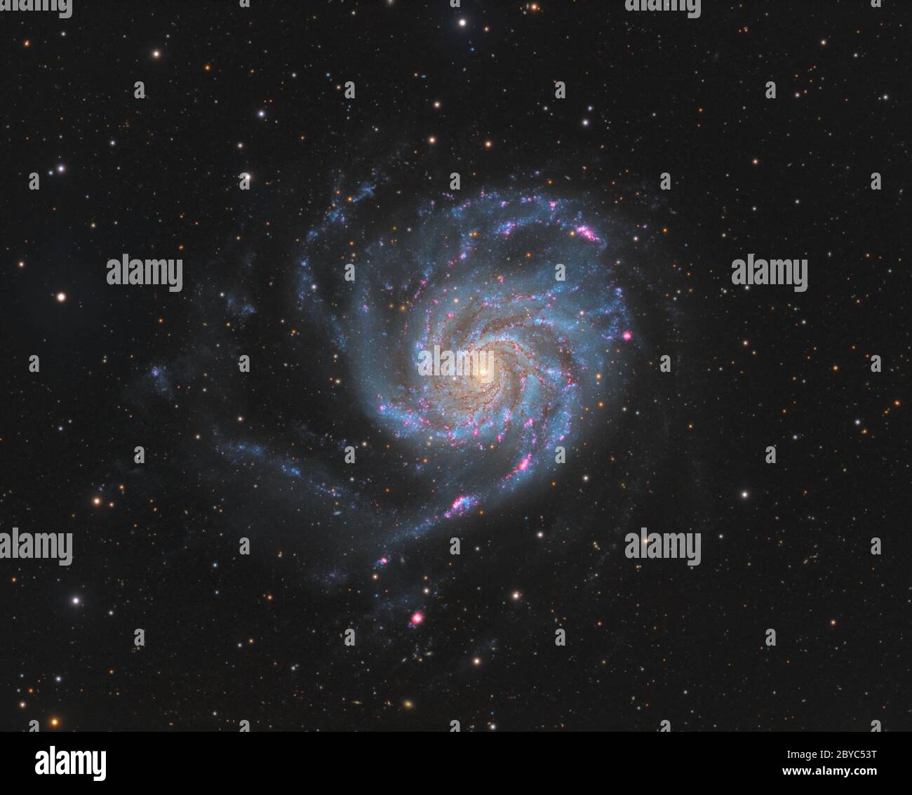 Messier 101 (NGC 5457) è un volto su galassia a spirale distante 21.8 milioni di anni luce nella costellazione di Ursa Major. Foto Stock