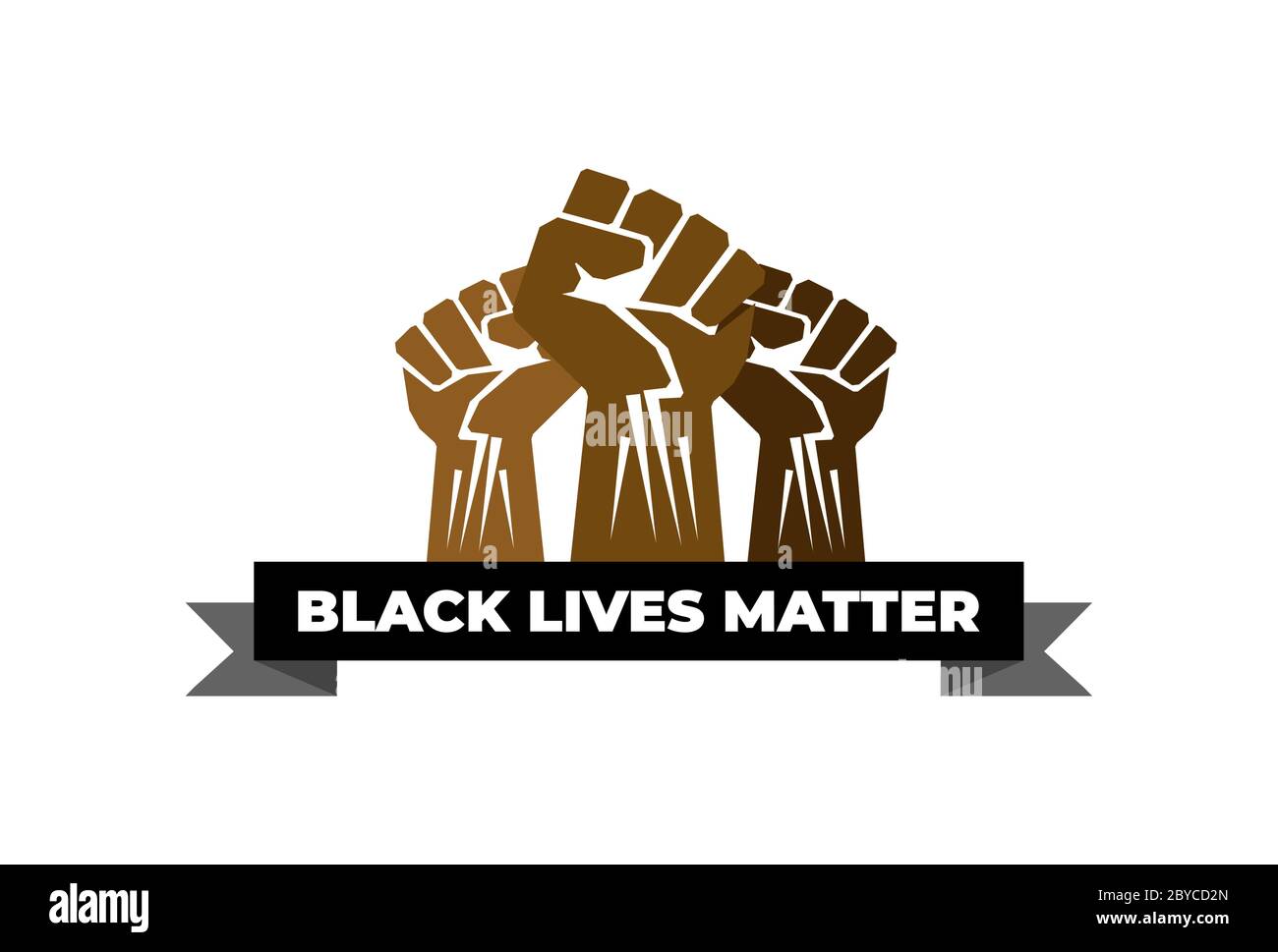 Fermare il razzismo. Le vite nere contano. Gesto di braccio afroamericano. Anti discriminazione, aiutare a combattere il razzismo poster, Politica tolleranza di accettazione banner Illustrazione Vettoriale