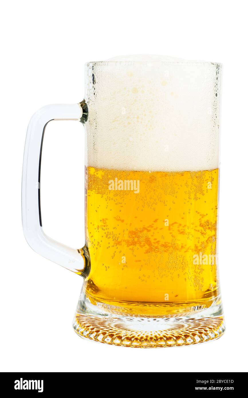 Birra in un bicchiere Foto Stock