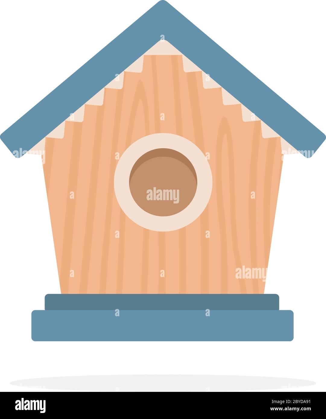 In legno vettore casa di uccelli piatto isolato Illustrazione Vettoriale