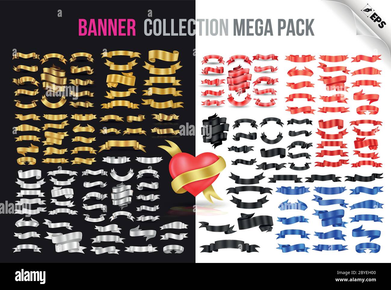 Banner Collection Mega pack tecnico utensile mesh e alta qualità. Illustrazione Vettoriale