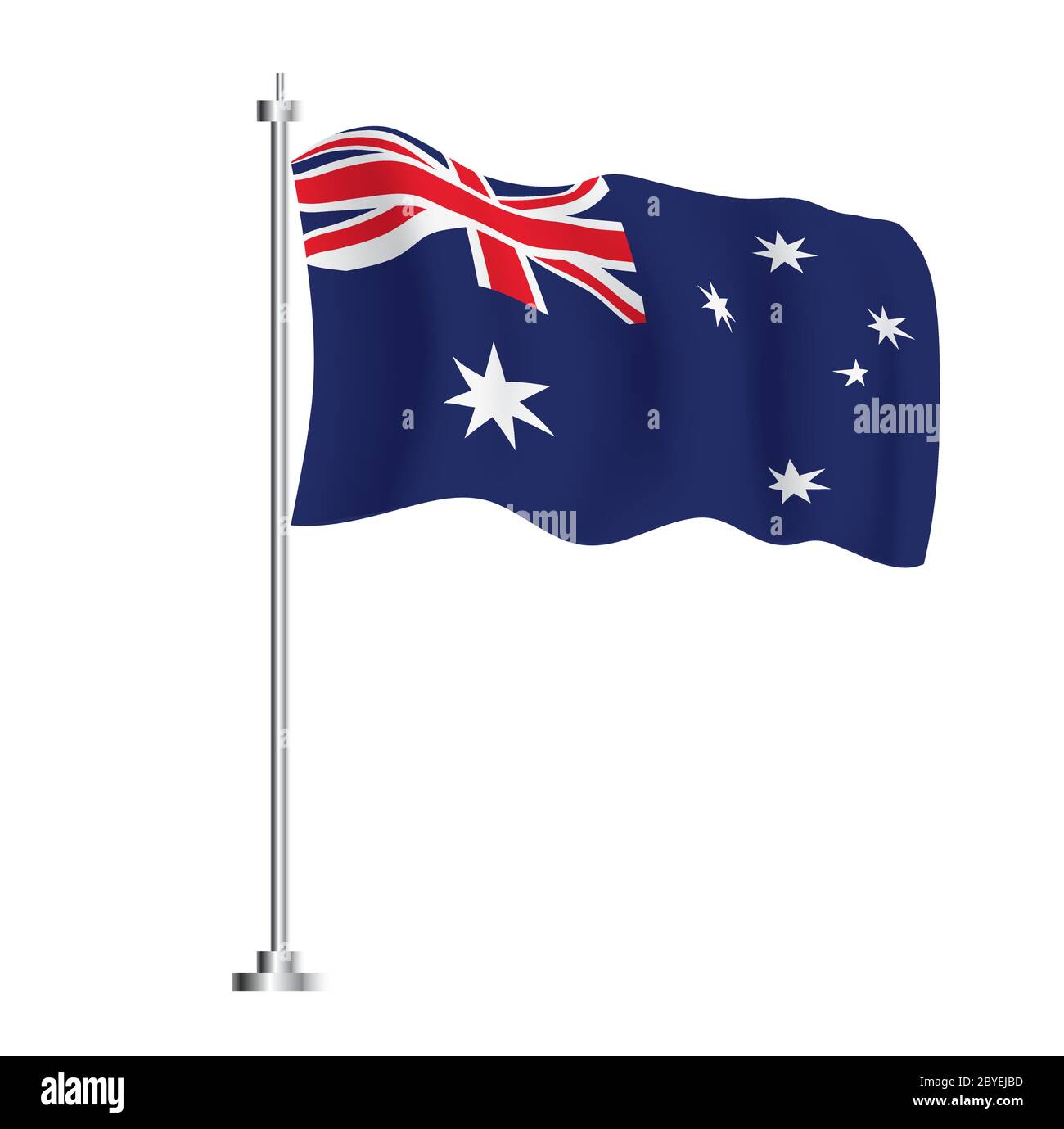 Bandiera australiana. Bandiera a onda isolata del Paese Australia. Illustrazione vettoriale. Illustrazione Vettoriale