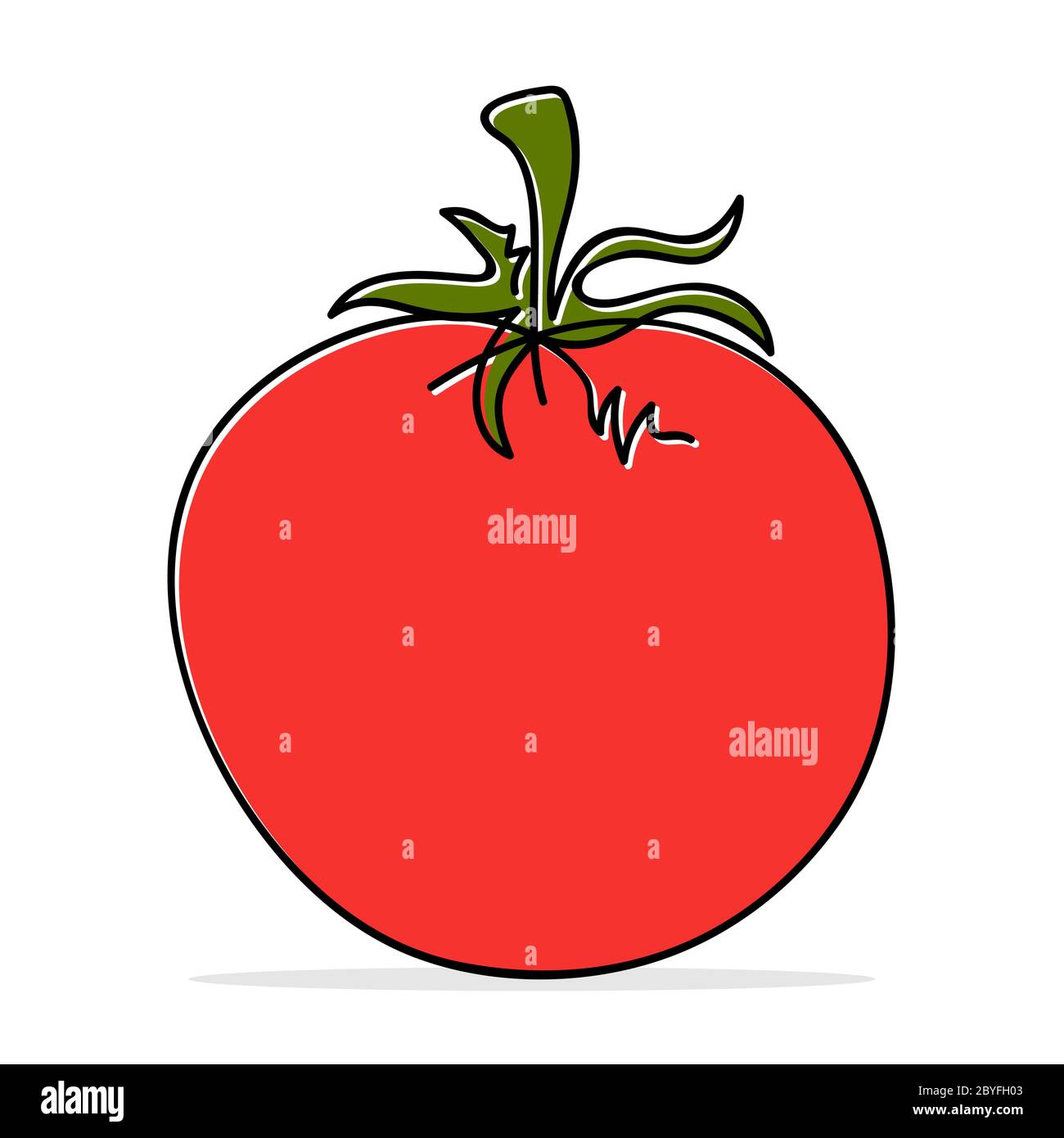 Illustrazione del vettore calligrafico del pomodoro Illustrazione Vettoriale