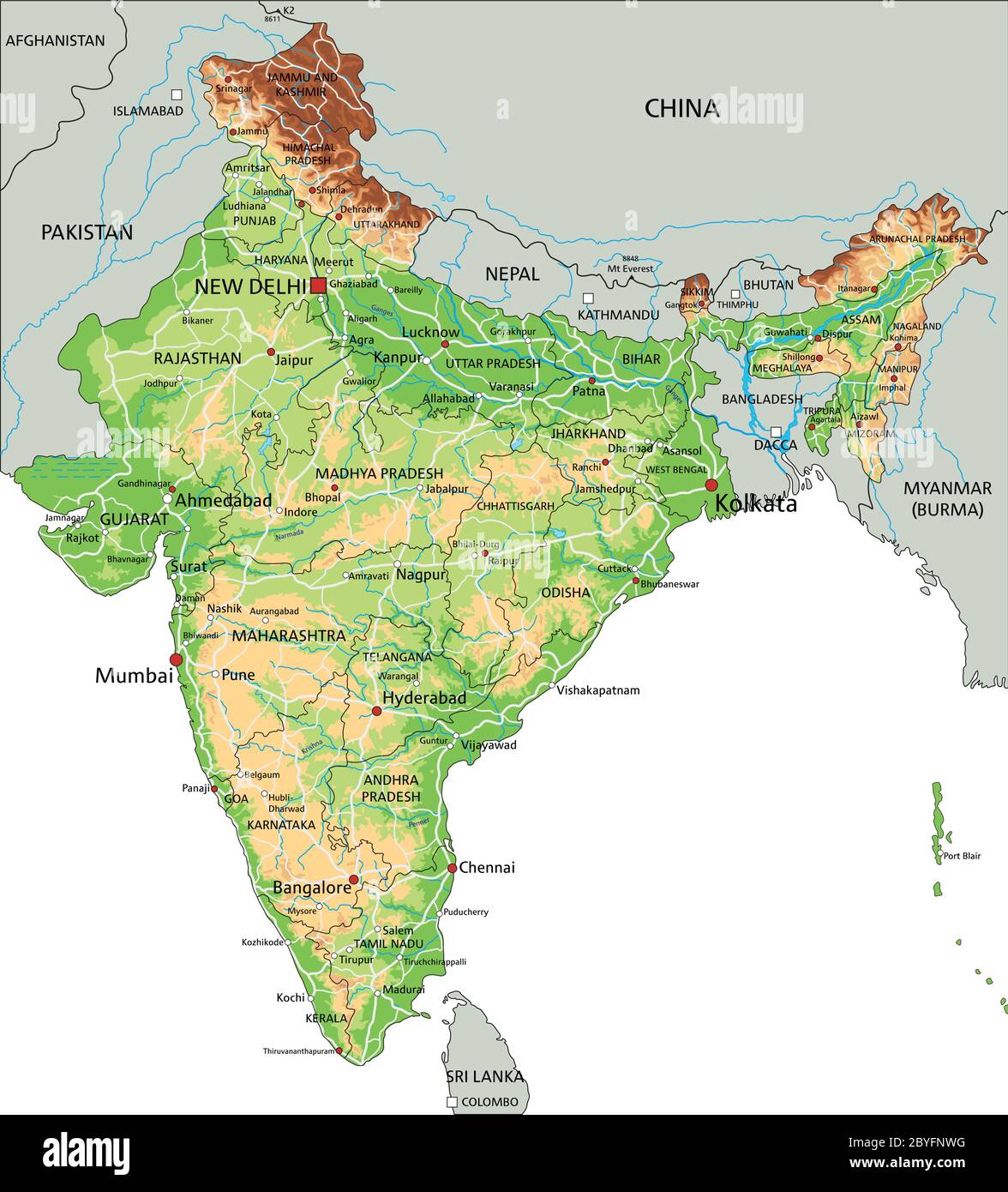 Mappa Fisica Dell India Con Etichettatura Immagine E Vettoriale Alamy Mappa Fisica Dell India Con Etichettatura Immagine E Vettoriale Alamy