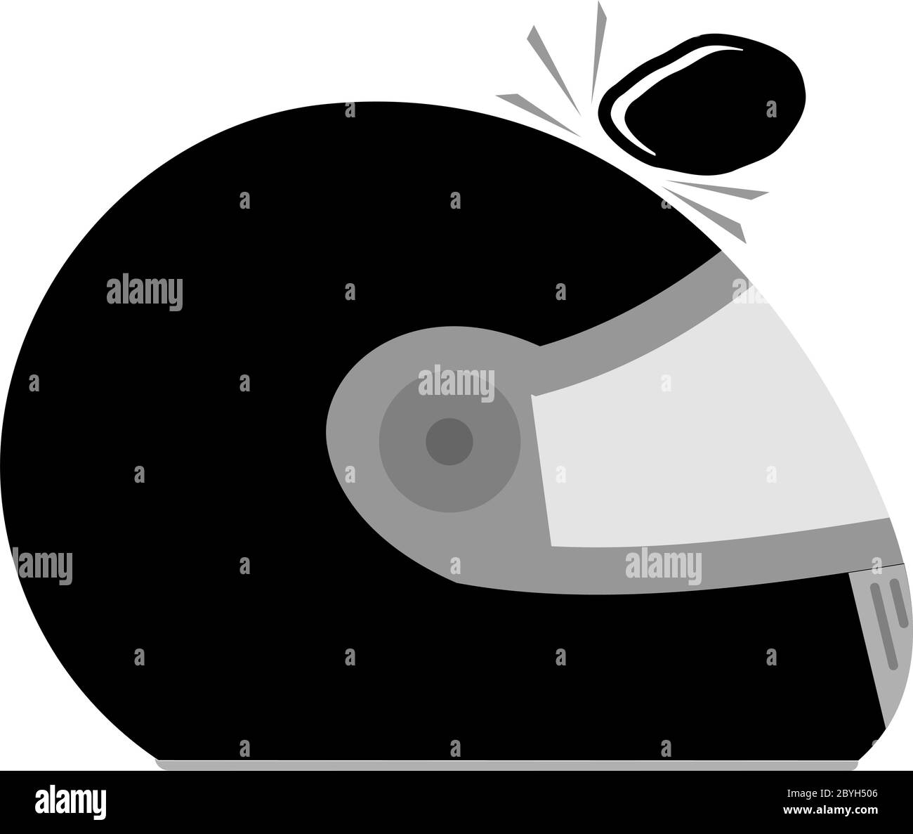 Pietra colpito su elmetto Vector Illustration Illustrazione Vettoriale