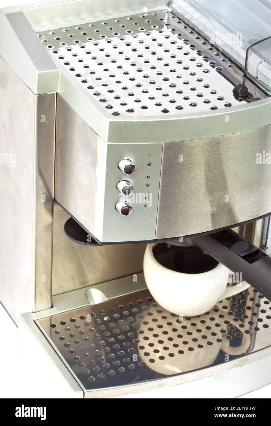 Macchina per il caffè e la coppa Foto Stock