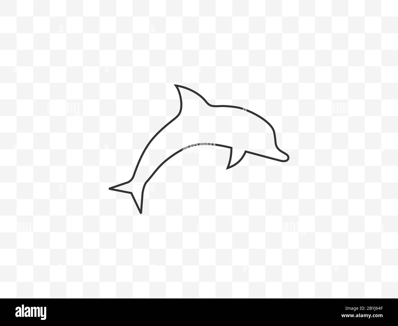 Animale, icona delfino. Illustrazione vettoriale, design piatto. Illustrazione Vettoriale