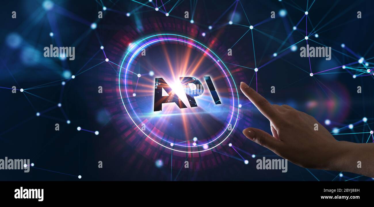 API - Application Programming Interface. Lo strumento di sviluppo per software. Business, tecnologia moderna, internet e networking concetto. Foto Stock