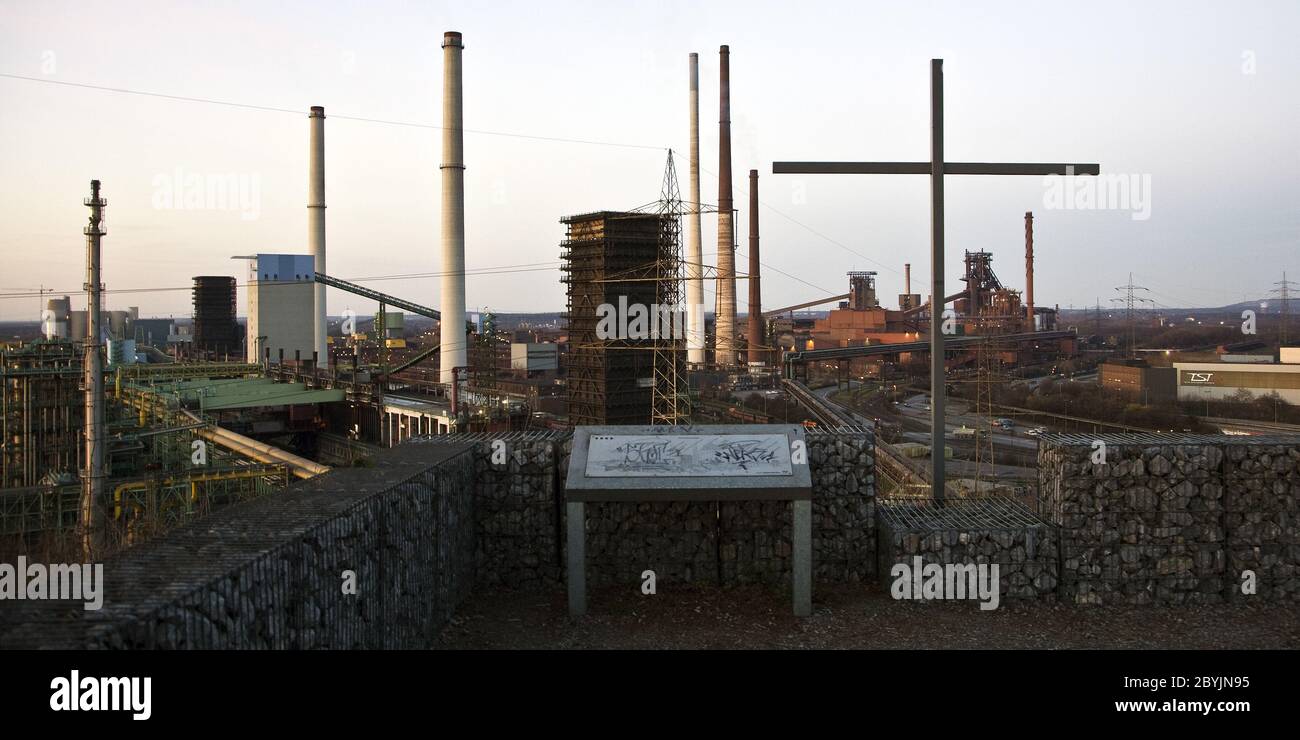 Punto di vista montagna Alsumer, Duisburg, Germania. Foto Stock