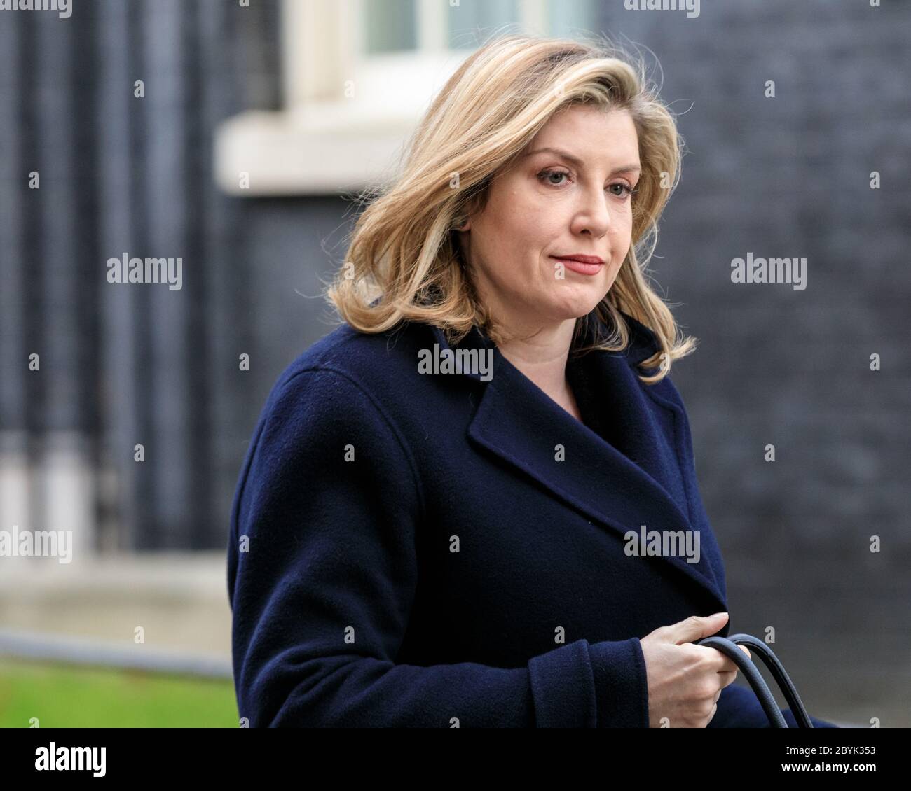 Penny Mordaunt, politico del Partito conservatore britannico, Segretario di Stato per lo sviluppo internazionale, lascia il n. 10 Downing Street, Londra Foto Stock