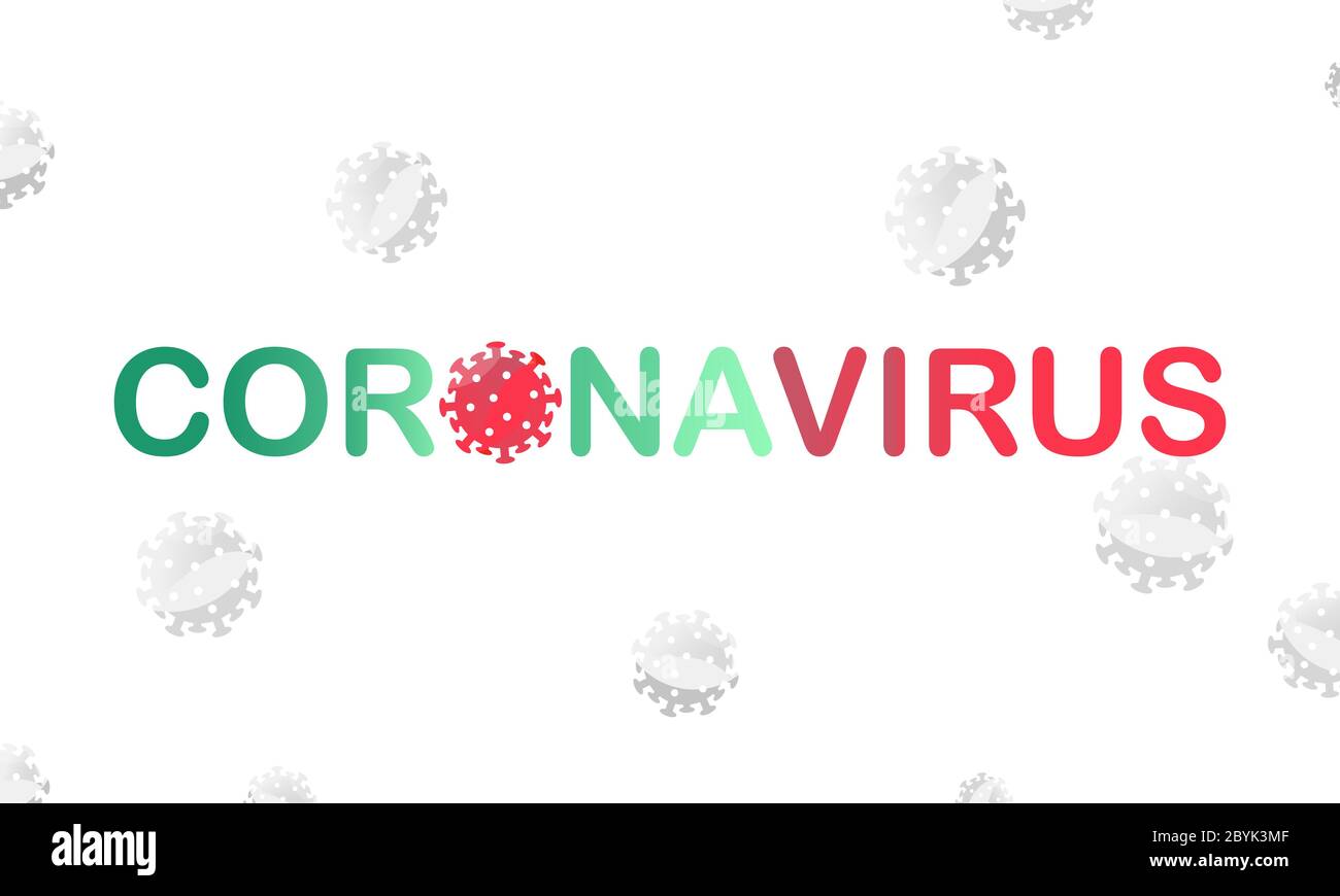 Coronavirus covid19 virus fondo piatto in moderno design di colore. Vettore EPS 10 Illustrazione Vettoriale