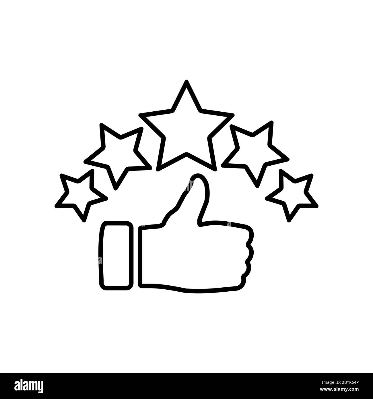 Classificazione dei prodotti cinque stelle, classificazione della qualità, feedback, logo piatto con icone premium in nero su sfondo bianco isolato. Vettore EPS 10 Illustrazione Vettoriale