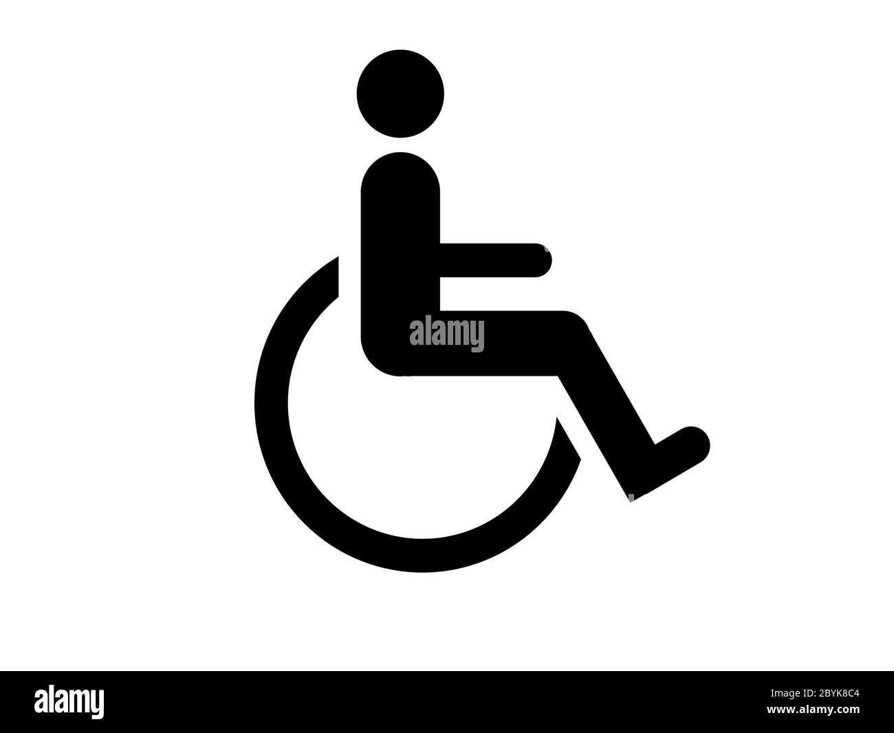 Icona disabilitata sfondo modello isolato sedia a rotelle Foto Stock