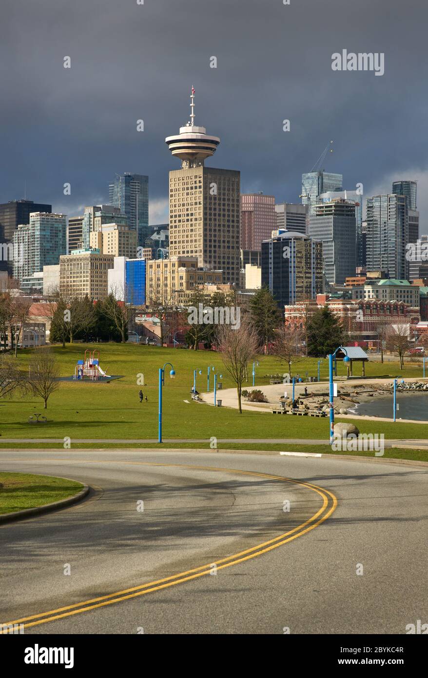 CRAB Park a Portside Vancouver. Crab Park a Portside, sulla riva di Burrard Inlet nel centro di Vancouver. Foto Stock