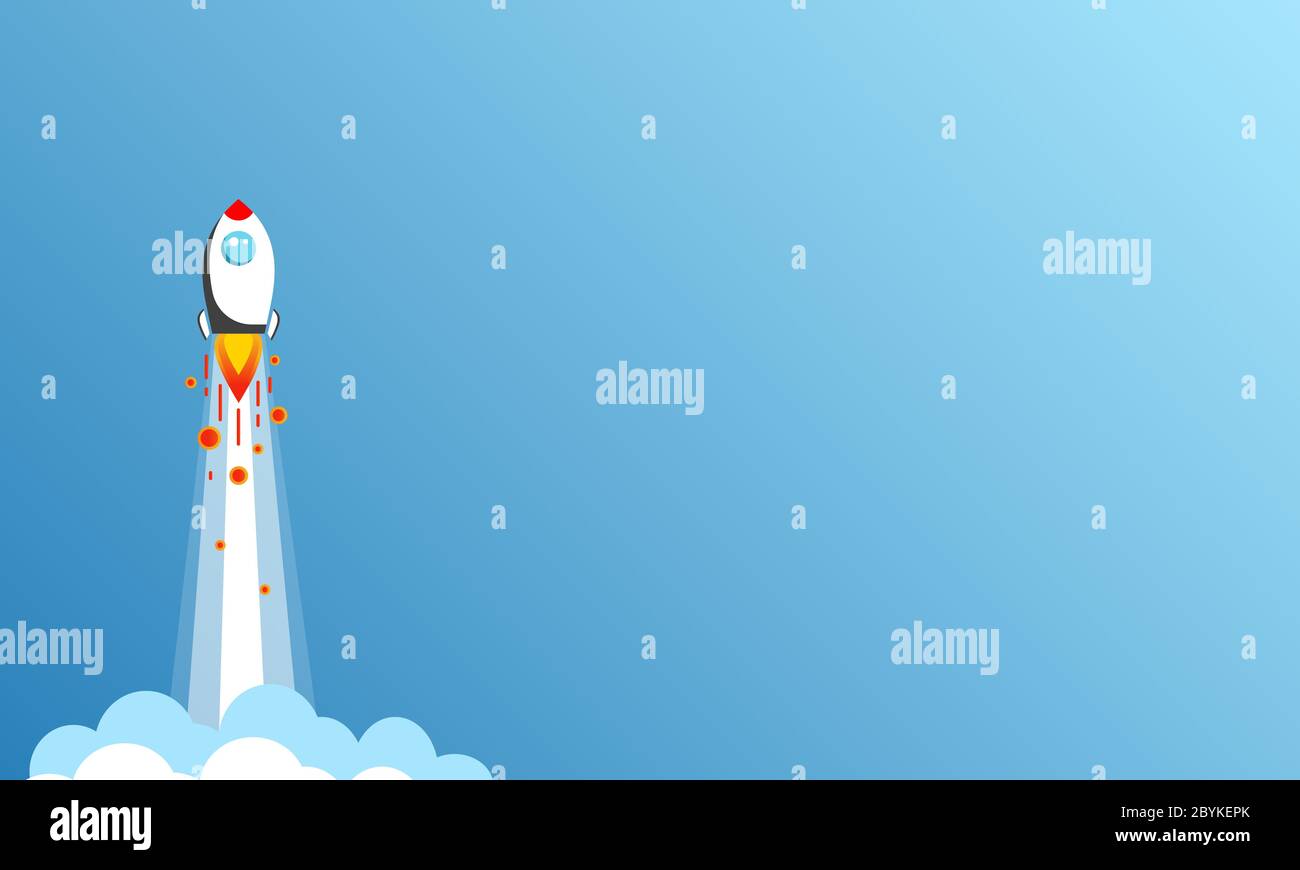 Icona di razzo o astronave disegno vettoriale piatto simbolo di colore moderno sfondo isolato. EPS vettoriale 10 Illustrazione Vettoriale