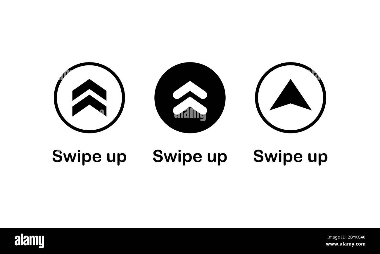 Scorri verso l'alto, freccia verso l'alto icona pulsante moderno per il design Web o appstore simbolo nero isolato su sfondo bianco. EPS vettoriale 10. Illustrazione Vettoriale
