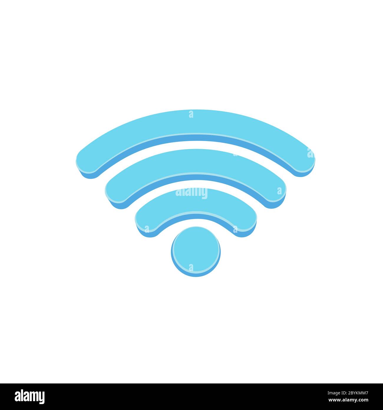 Icona del simbolo della rete wireless Wi fi in blu e in bianco nero su sfondo bianco isolato. Vettore EPS 10. Illustrazione Vettoriale