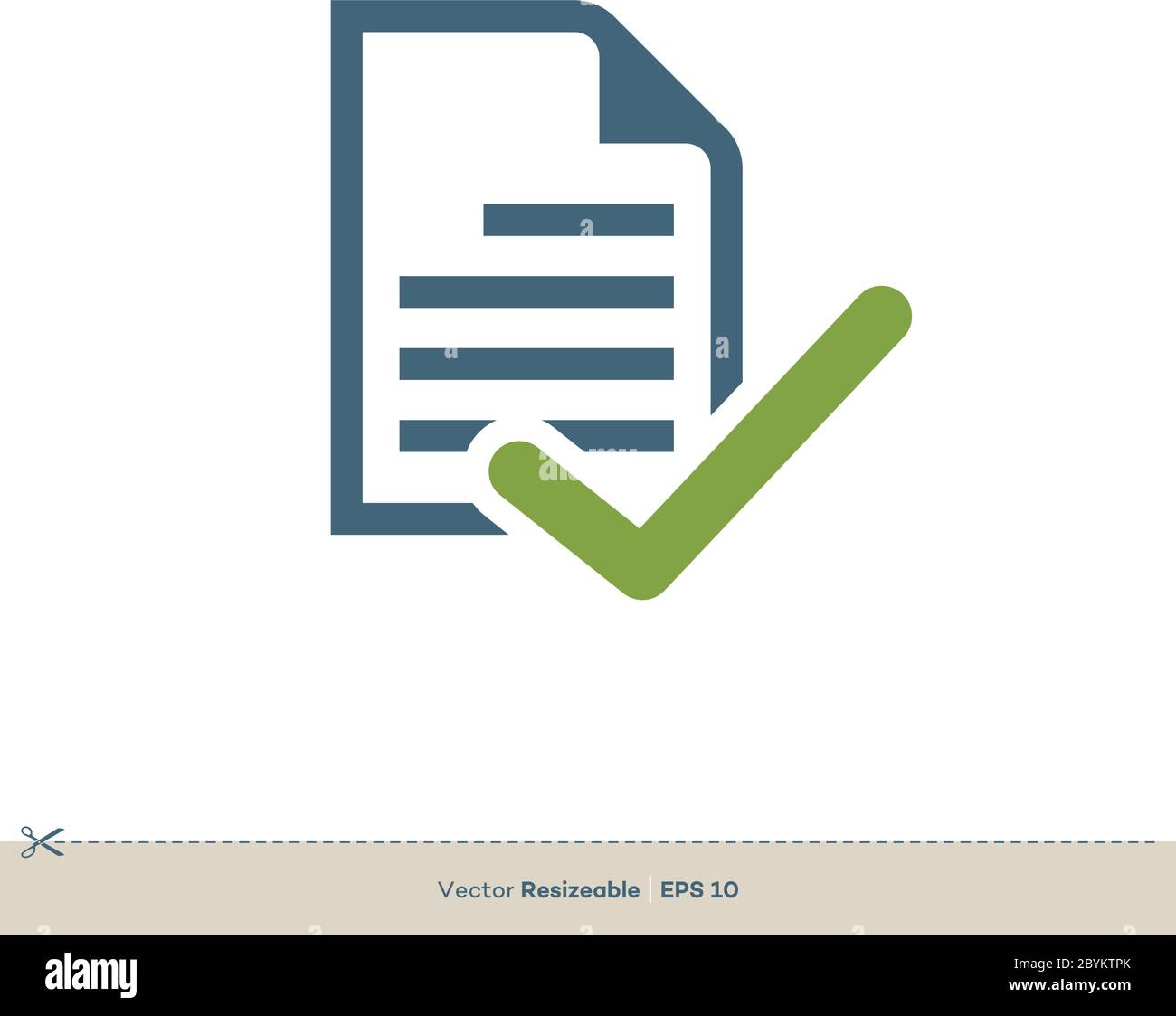 Documento lettera segno di spunta modello logo vettoriale disegno di illustrazione. EPS vettoriale 10. Illustrazione Vettoriale