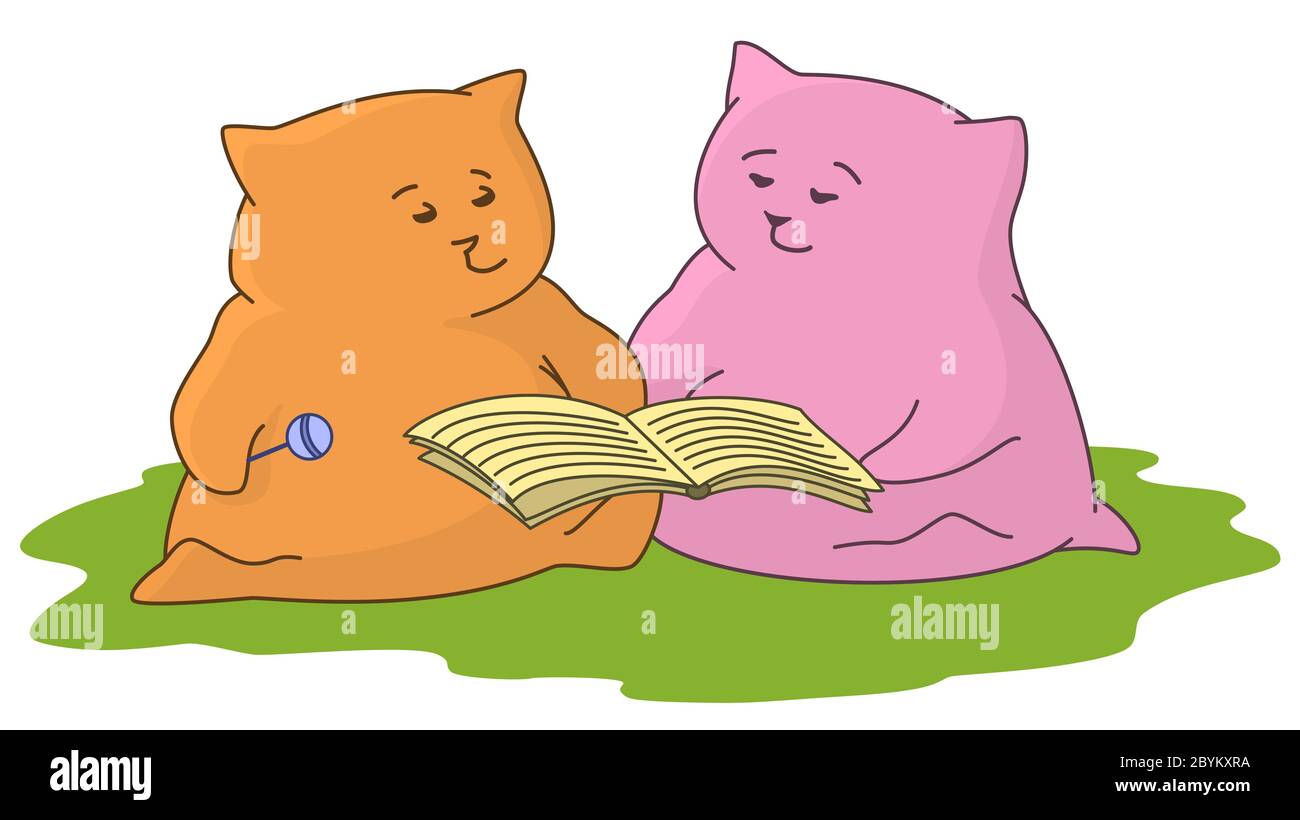 Cartoon animale leggere il libro Foto Stock