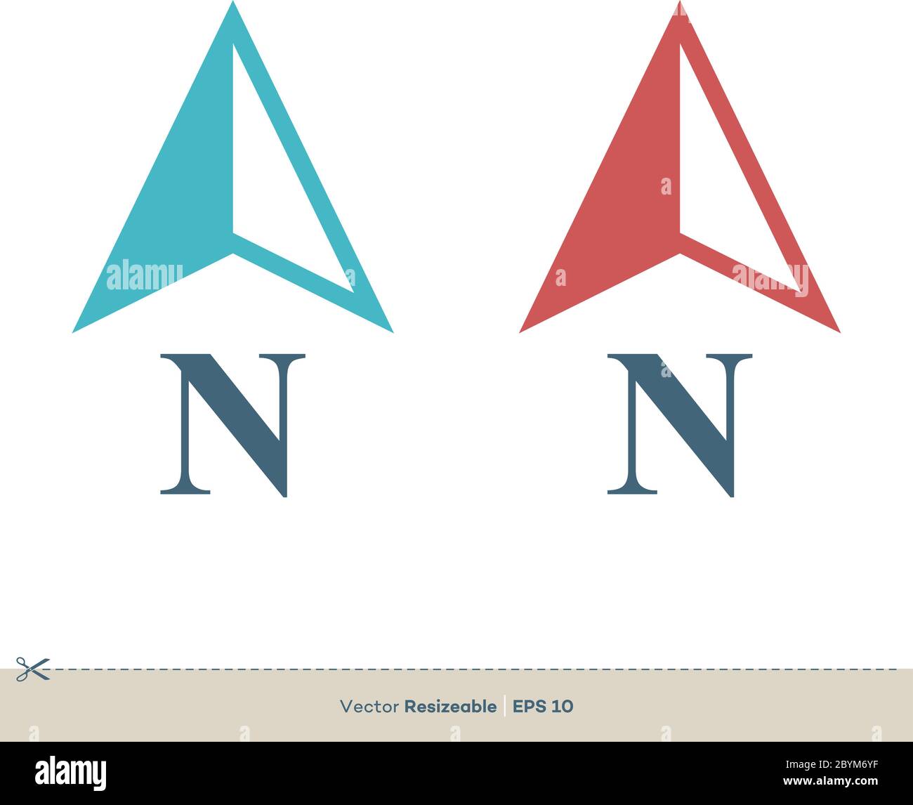 Icona freccia bussola modello logo vettoriale disegno di illustrazione. EPS vettoriale 10. Illustrazione Vettoriale