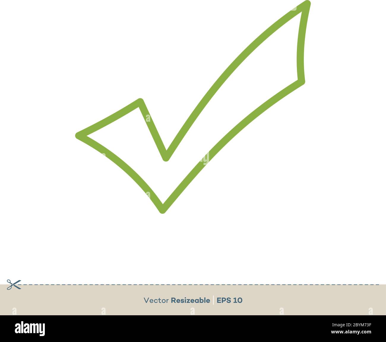 Icona con segno di spunta verde modello logo vettoriale disegno dell'illustrazione. EPS vettoriale 10. Illustrazione Vettoriale