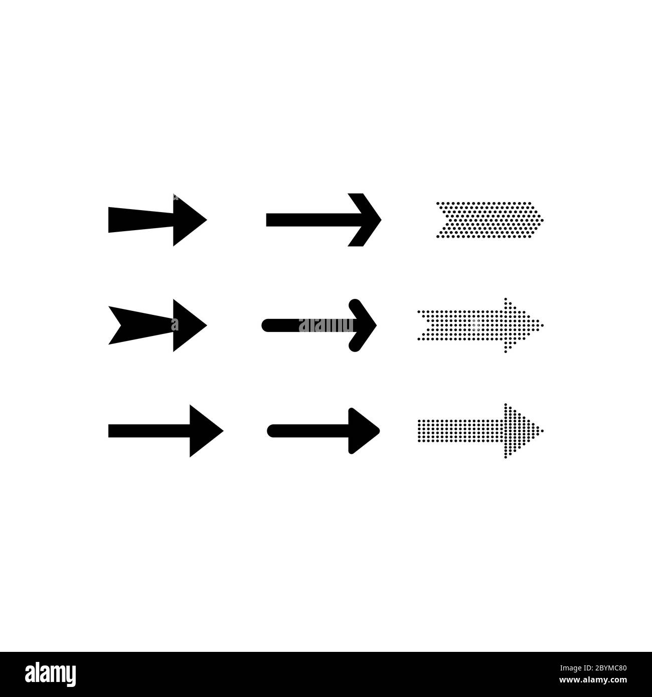 Icone freccia o pulsante in moderno pittogramma semplice è minimal, piatto, semplice, stile moderno. Icona della linea di interfaccia isolata per la progettazione digitale Illustrazione Vettoriale