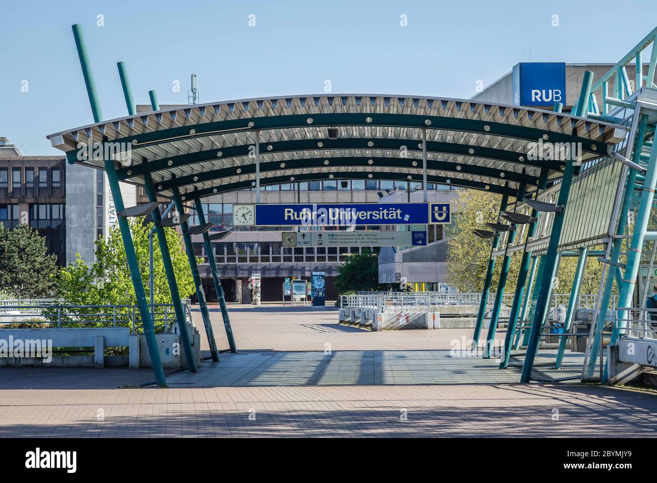 20.04.2020, Bochum, Renania Settentrionale-Vestfalia, Germania - RUB, Ruhr-Università Bochum, deserta in tempi della pandemia corona. 00X200420D046CAROEX.JPG [. Foto Stock