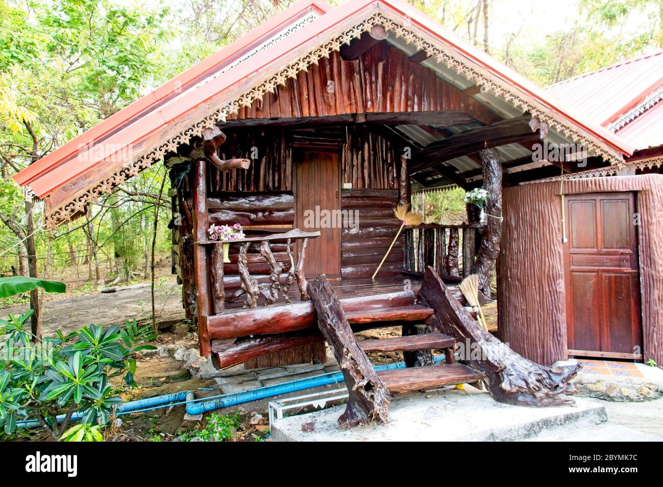 Alloggi per monaci buddisti. Foto Stock