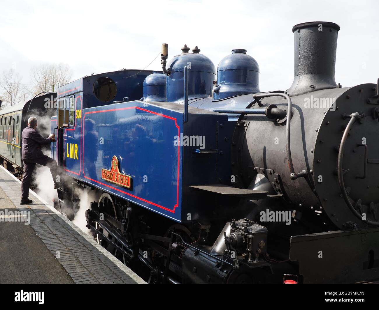 Treno a vapore sulla ferrovia Kent e East Sussex Foto Stock